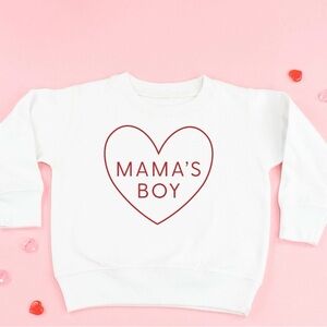 Mama's Boy White Kids Sweatshirt
